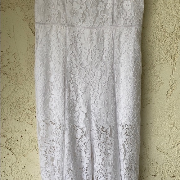 FRENCH CONNECTION WHITE HELENIE LACE JUMPSUIT - Picture 6 of 14